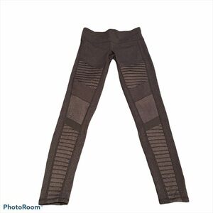 Gray high waisted Alo leggings with mesh